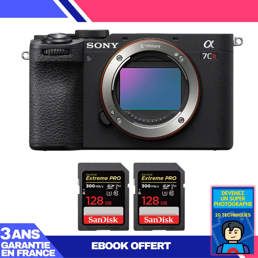Boitier Sony A7CR + 2 SanDisk Extreme PRO UHS II SDXC 300 MB/ + Ebook 'Devenez Un Super Photographe - vue 3