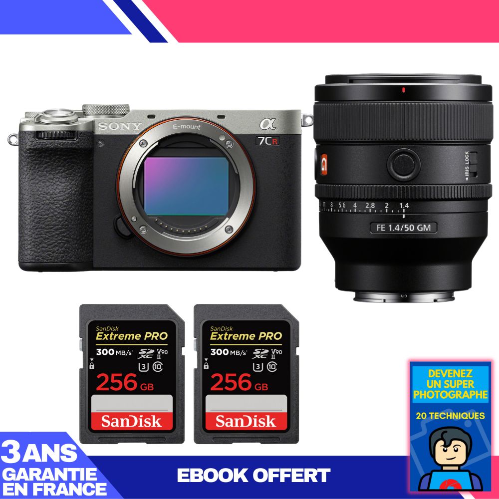 Boitier Sony A7CR + FE 50mm f1.4 GM + 2 SanDisk Extreme PRO UHS II SDXC 300 MB/ + Ebook 'Devenez Un Super Photographe - vue 2