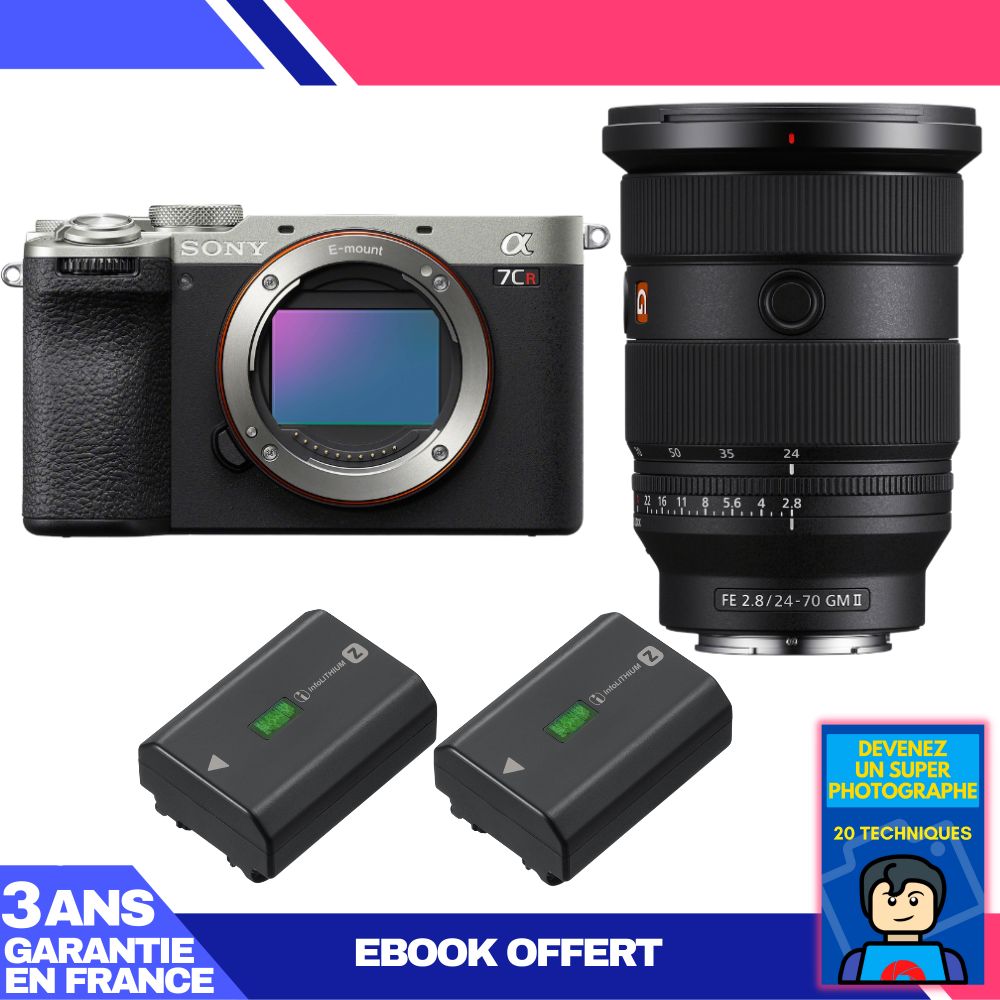 Boitier Sony A7CR + FE 24 70mm f2.8 GM II + 2 Sony NP FZ100 + Ebook 'Devenez Un Super Photographe