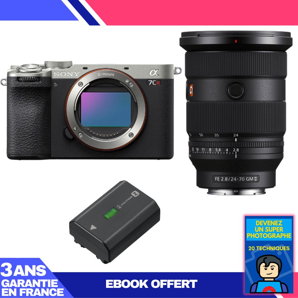 Boitier Sony A7CR + FE 24 70mm f2.8 GM II + 1 Sony NP FZ100 + Ebook 'Devenez Un Super Photographe