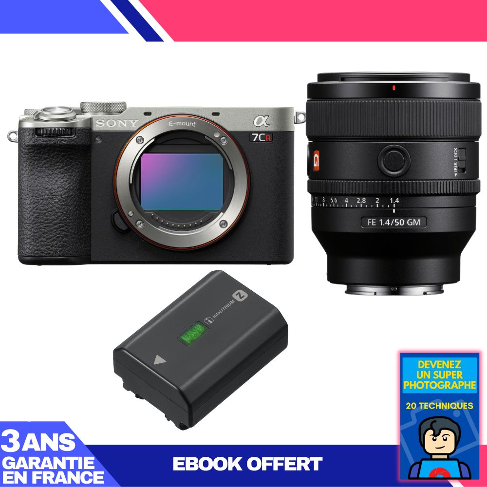 Boitier Sony A7CR + FE 50mm f1.4 GM + 1 Sony NP FZ100 + Ebook 'Devenez Un Super Photographe