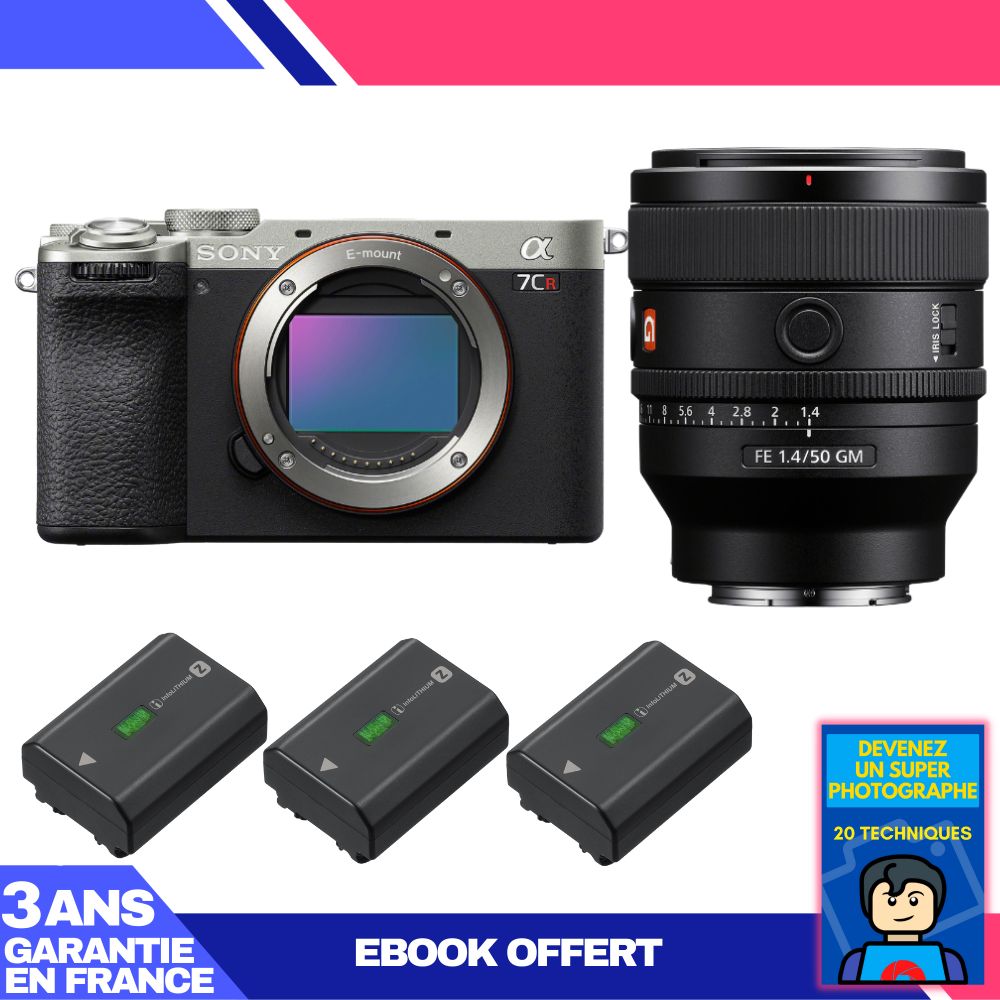 Boitier Sony A7CR + FE 50mm f1.4 GM + 3 Sony NP FZ100 + Ebook 'Devenez Un Super Photographe