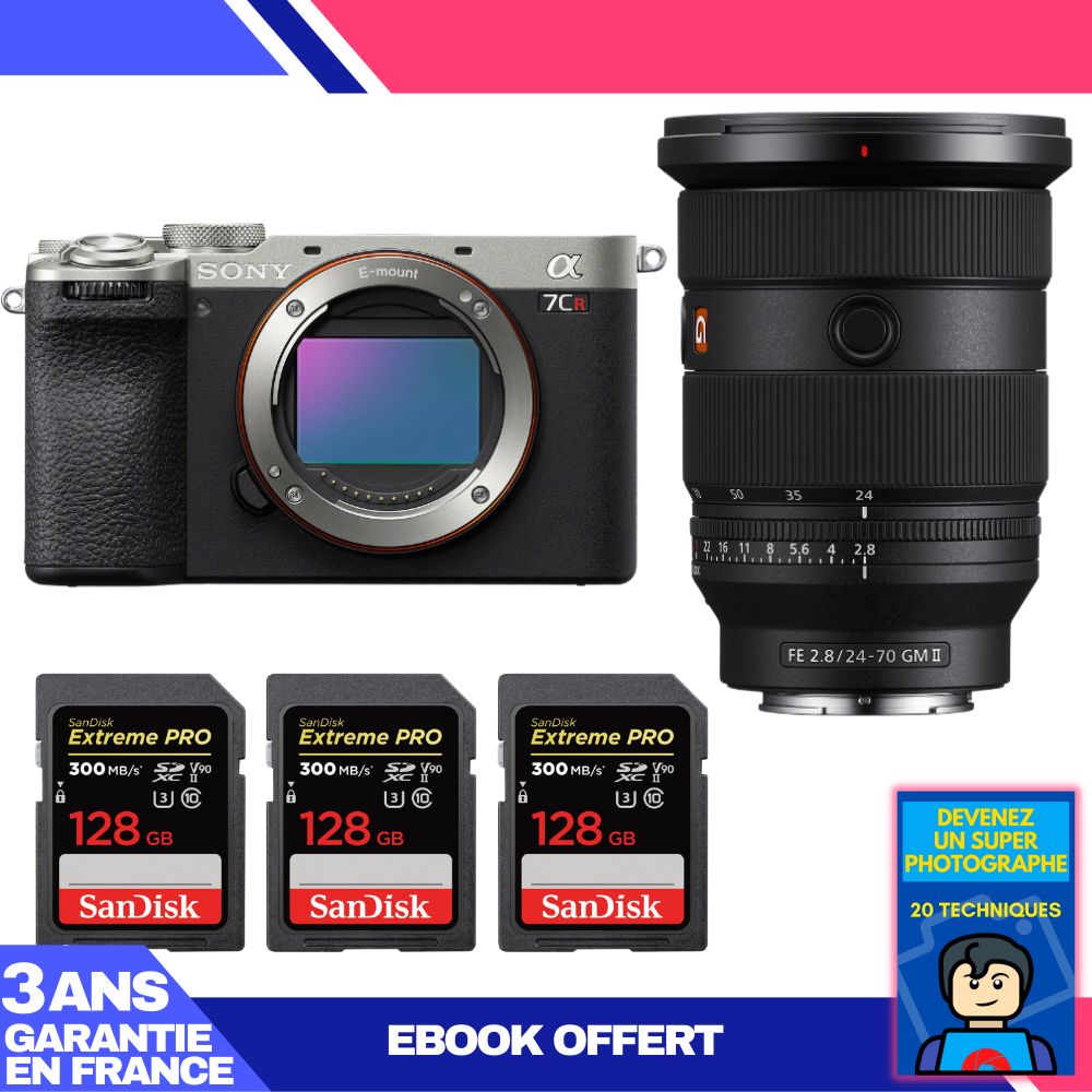 Boitier Sony A7CR + FE 24 70mm f2.8 GM II + 3 SanDisk Extreme PRO UHS II SDXC 300 MB/ + Ebook 'Devenez Un Super Photographe - vue 3