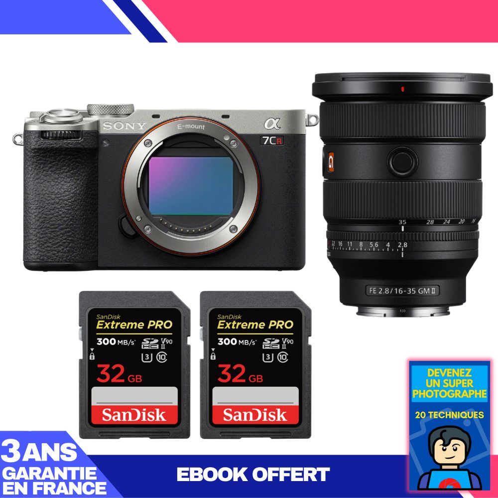 Boitier Sony A7CR + FE 16 35mm f2.8 GM II + 2 SanDisk Extreme PRO UHS II SDXC 300 MB/ + Ebook 'Devenez Un Super Photographe - vue 2