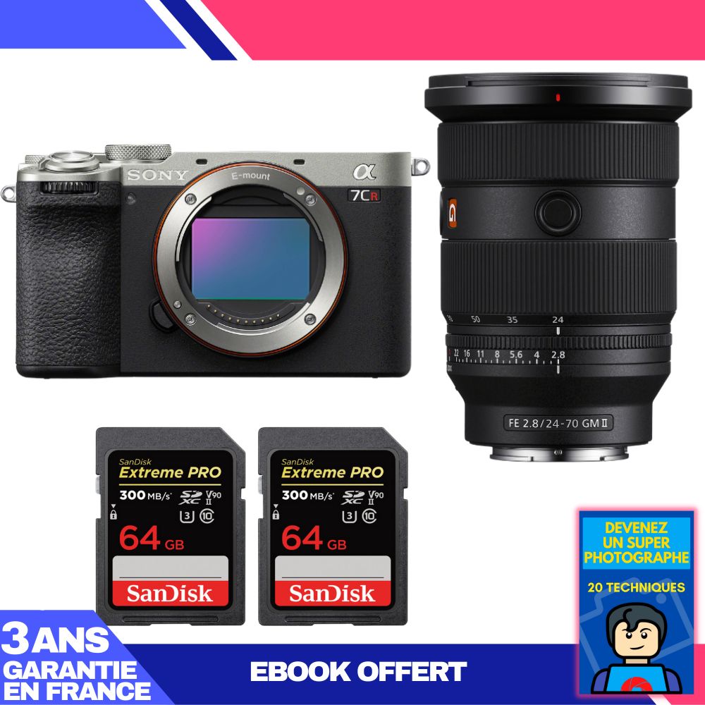 Boitier Sony A7CR + FE 24 70mm f2.8 GM II + 2 SanDisk Extreme PRO UHS II SDXC 300 MB/ + Ebook 'Devenez Un Super Photographe - vue 4