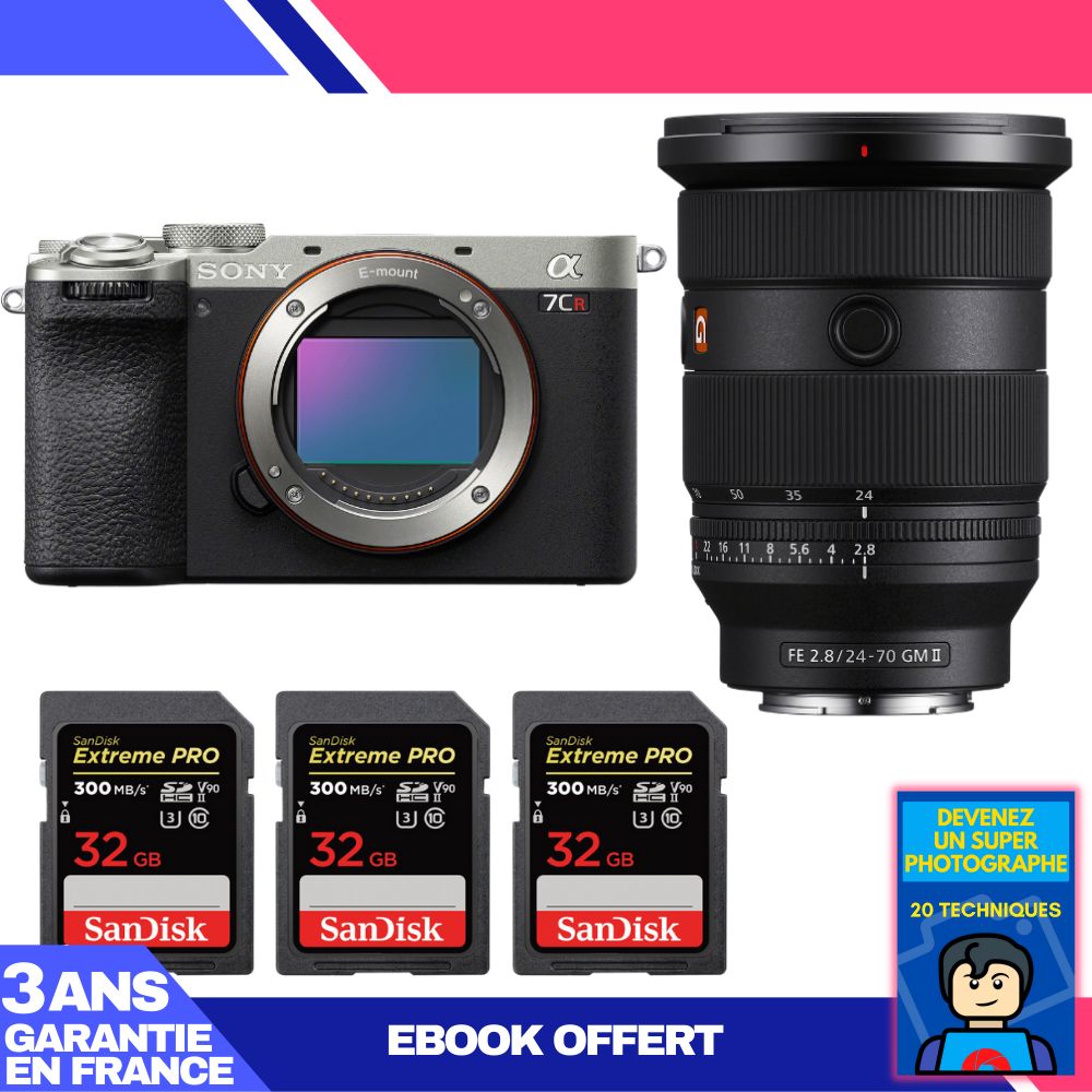 Boitier Sony A7CR + FE 24 70mm f2.8 GM II + 3 SanDisk Extreme PRO UHS II SDXC 300 MB/ + Ebook 'Devenez Un Super Photographe - vue 4