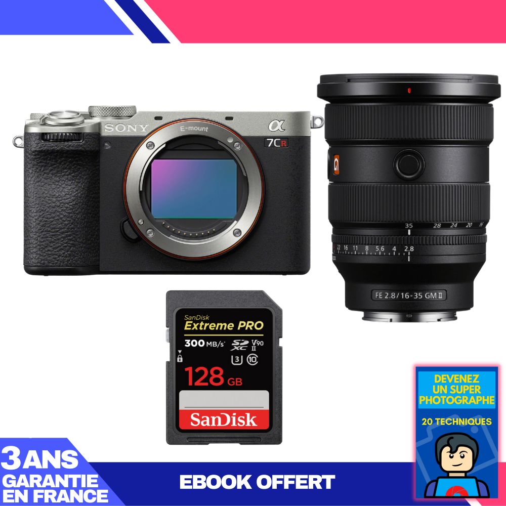 Boitier Sony A7CR + FE 16 35mm f2.8 GM II + 1 SanDisk Extreme PRO UHS II SDXC 300 MB/ + Ebook 'Devenez Un Super Photographe