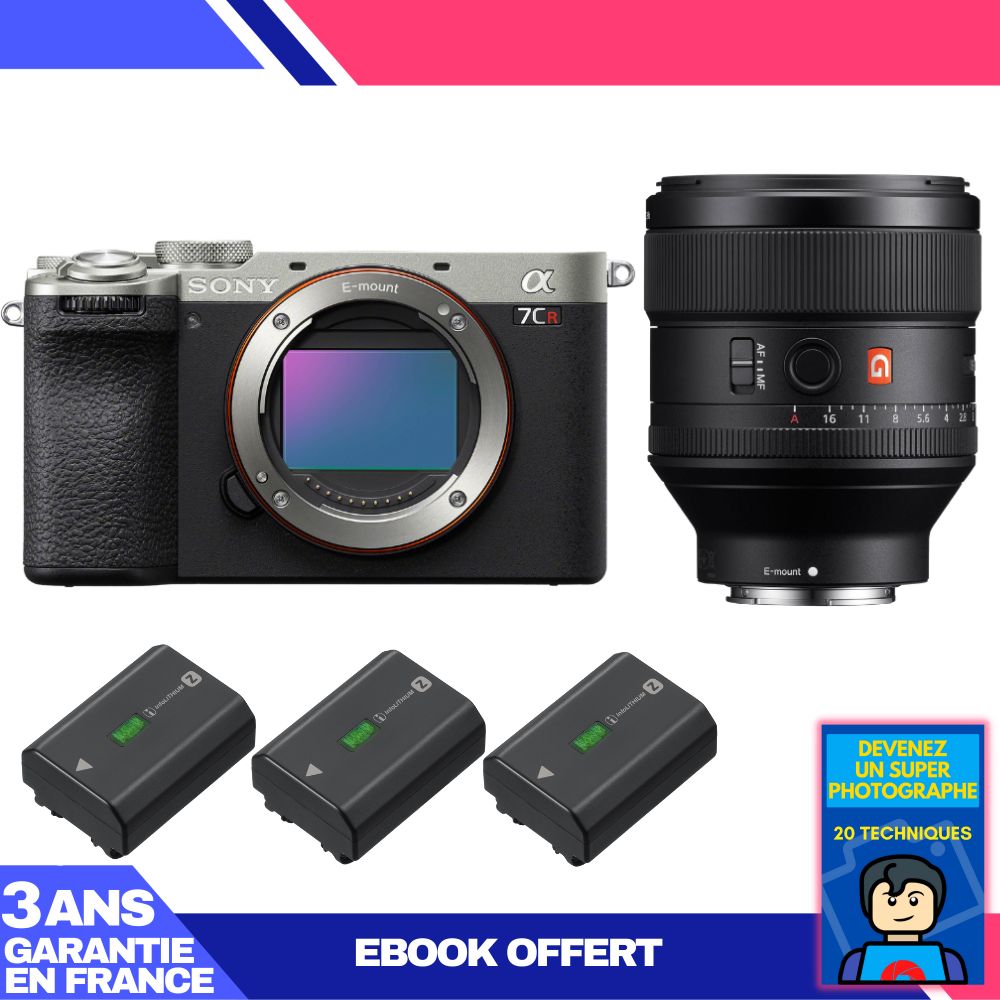 Boitier Sony A7CR + FE 85mm f1.4 GM + 3 Sony NP FZ100 + Ebook 'Devenez Un Super Photographe
