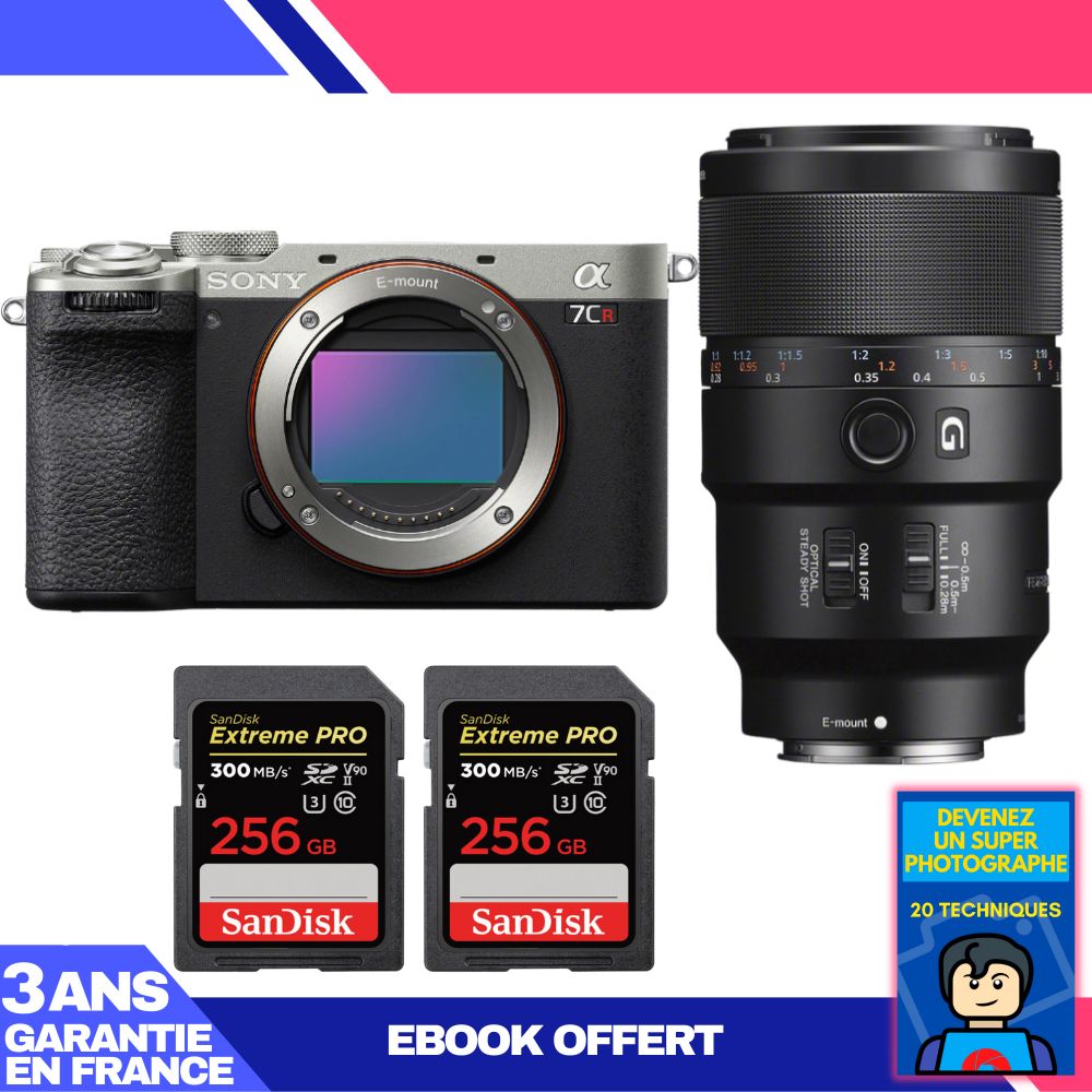 Boitier Sony A7CR + FE 90mm f2.8 Macro G OSS + 2 SanDisk Extreme PRO UHS II SDXC 300 MB/ + Ebook 'Devenez Un Super Photographe - vue 3