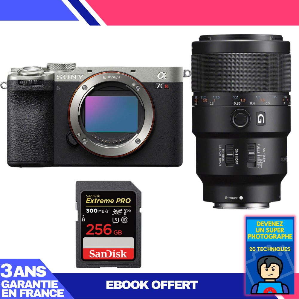 Boitier Sony A7CR + FE 90mm f2.8 Macro G OSS + 1 SanDisk Extreme PRO UHS II SDXC 300 MB/ + Ebook 'Devenez Un Super Photographe - vue 2