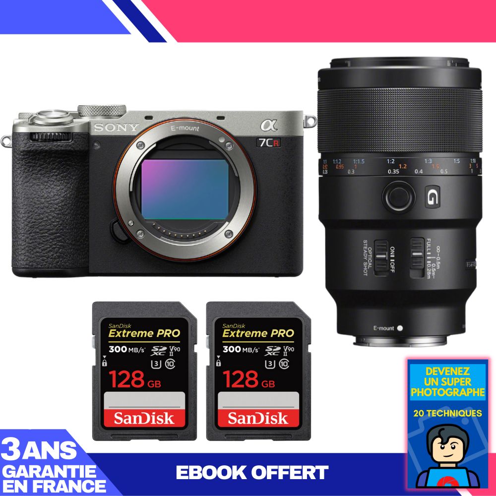 Boitier Sony A7CR + FE 90mm f2.8 Macro G OSS + 2 SanDisk Extreme PRO UHS II SDXC 300 MB/ + Ebook 'Devenez Un Super Photographe - vue 2