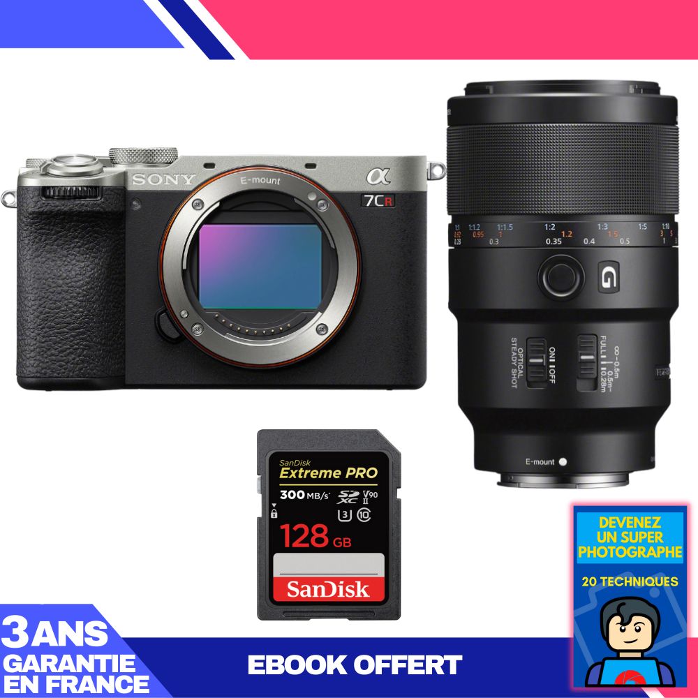 Boitier Sony A7CR + FE 90mm f2.8 Macro G OSS + 1 SanDisk Extreme PRO UHS II SDXC 300 MB/ + Ebook 'Devenez Un Super Photographe - vue 3
