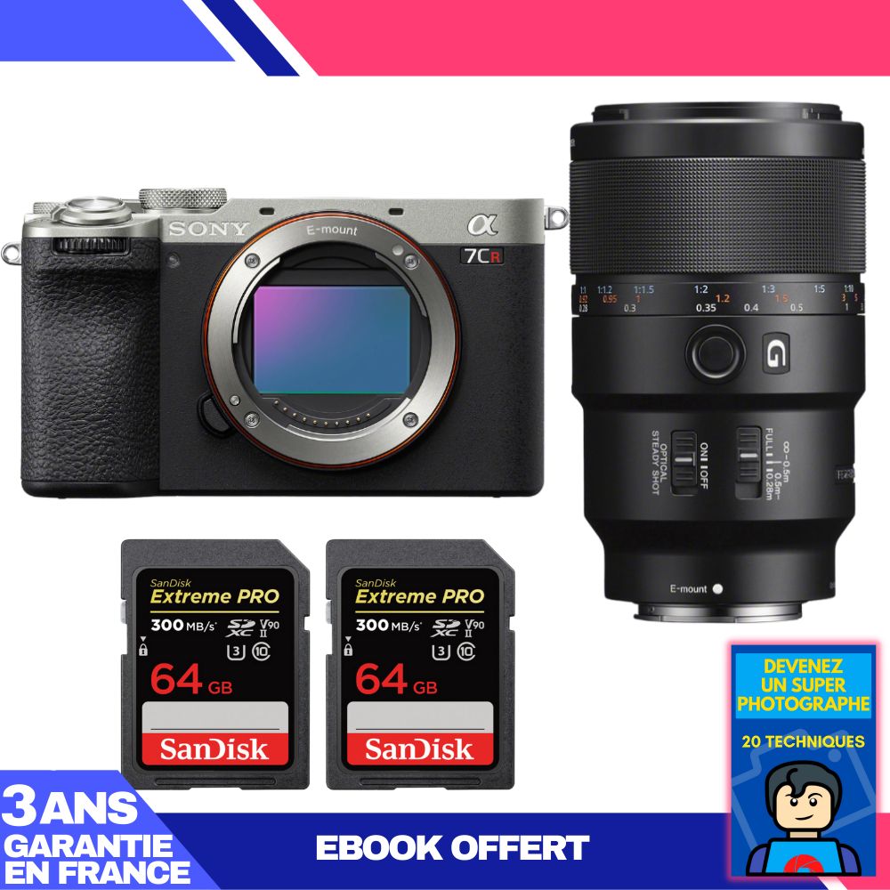 Boitier Sony A7CR + FE 90mm f2.8 Macro G OSS + 2 SanDisk Extreme PRO UHS II SDXC 300 MB/ + Ebook 'Devenez Un Super Photographe - vue 4