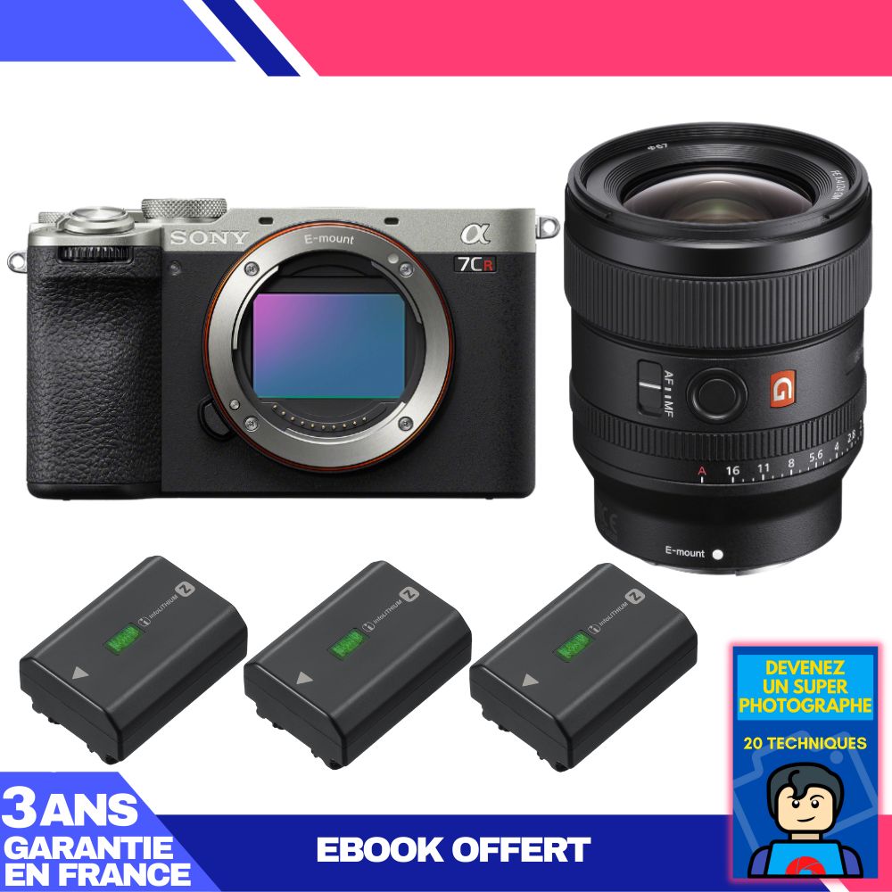 Boitier Sony A7CR + FE 24mm f1.4 GM + 3 Sony NP FZ100 + Ebook 'Devenez Un Super Photographe