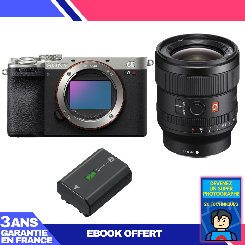 Boitier Sony A7CR + FE 24mm f1.4 GM + 1 Sony NP FZ100 + Ebook 'Devenez Un Super Photographe