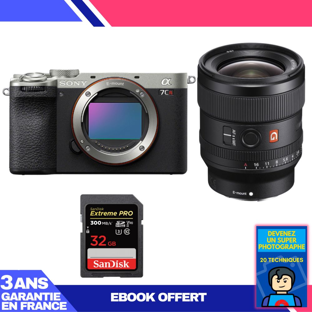 Boitier Sony A7CR + FE 24mm f1.4 GM + 1 SanDisk Extreme PRO UHS II SDXC 300 MB/ + Ebook 'Devenez Un Super Photographe