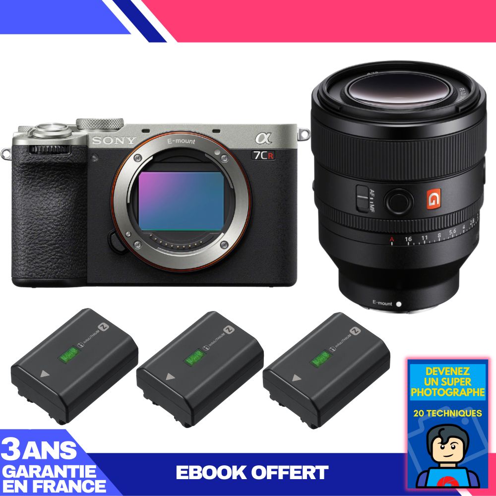 Boitier Sony A7CR + FE 50mm f1.2 GM + 3 Sony NP FZ100 + Ebook 'Devenez Un Super Photographe