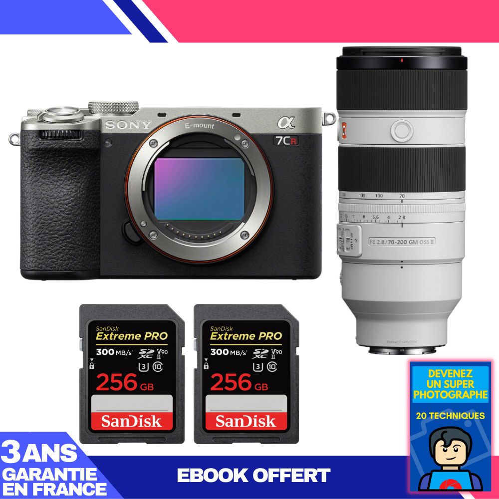 Boitier Sony A7CR + FE 70 200mm f2.8 GM OSS II + 2 SanDisk Extreme PRO UHS II SDXC 300 MB/ + Ebook 'Devenez Un Super Photographe - vue 4