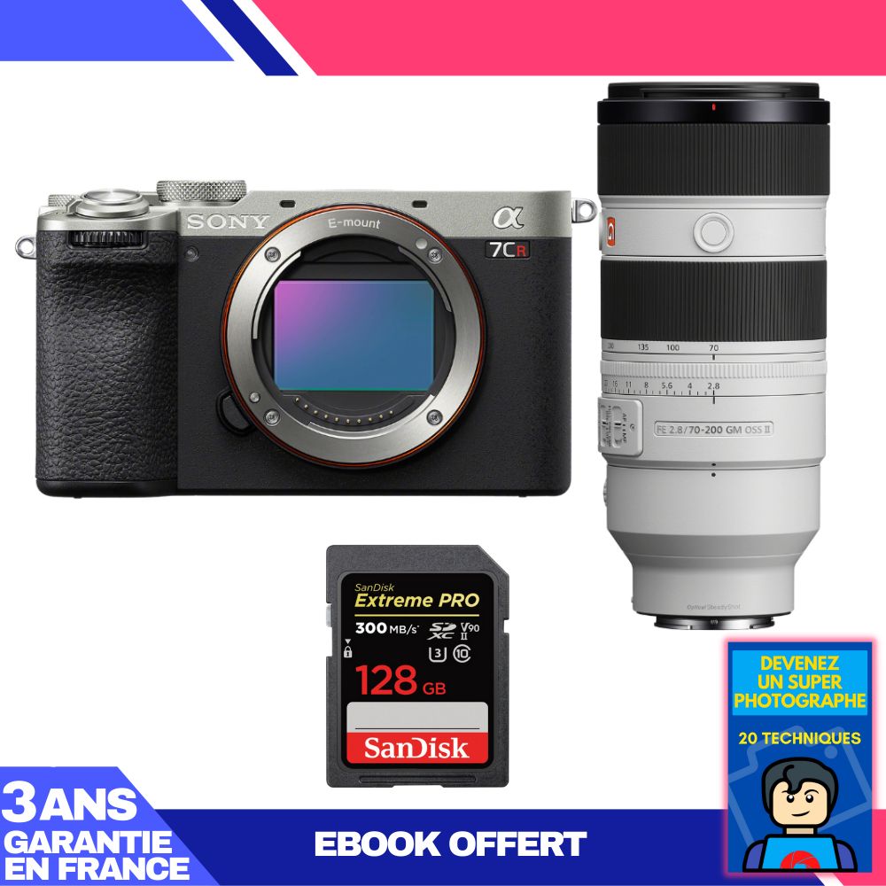 Boitier Sony A7CR + FE 70 200mm f2.8 GM OSS II + 1 SanDisk Extreme PRO UHS II SDXC 300 MB/ + Ebook 'Devenez Un Super Photographe - vue 2