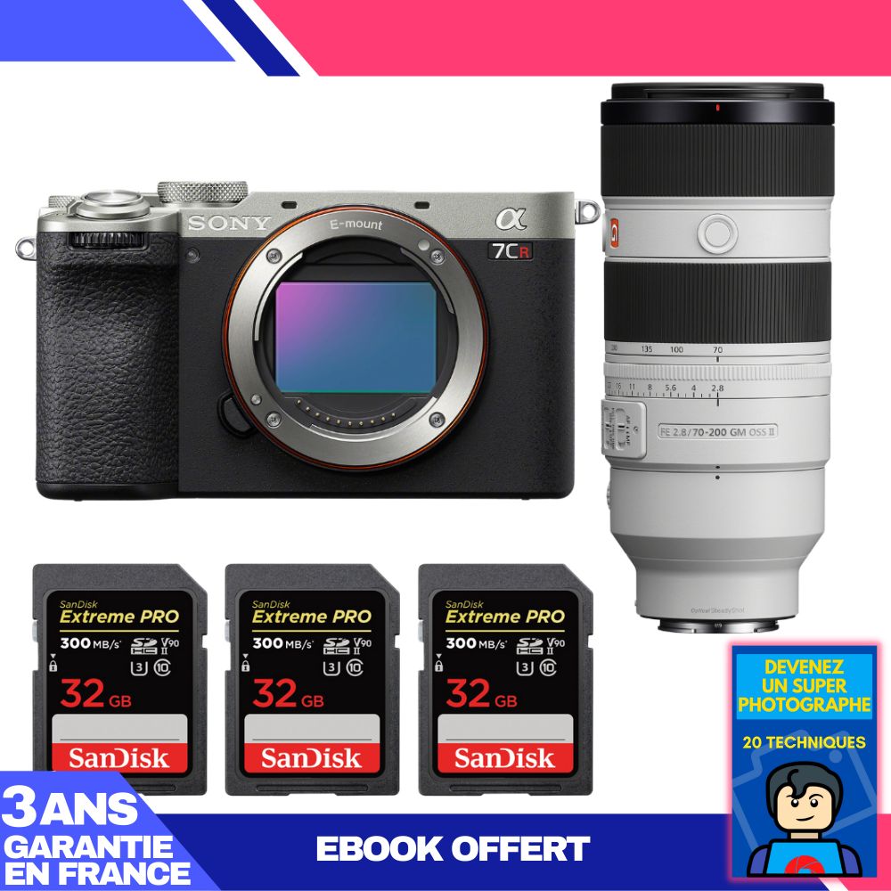 Boitier Sony A7CR + FE 70 200mm f2.8 GM OSS II + 3 SanDisk Extreme PRO UHS II SDXC 300 MB/ + Ebook 'Devenez Un Super Photographe - vue 4