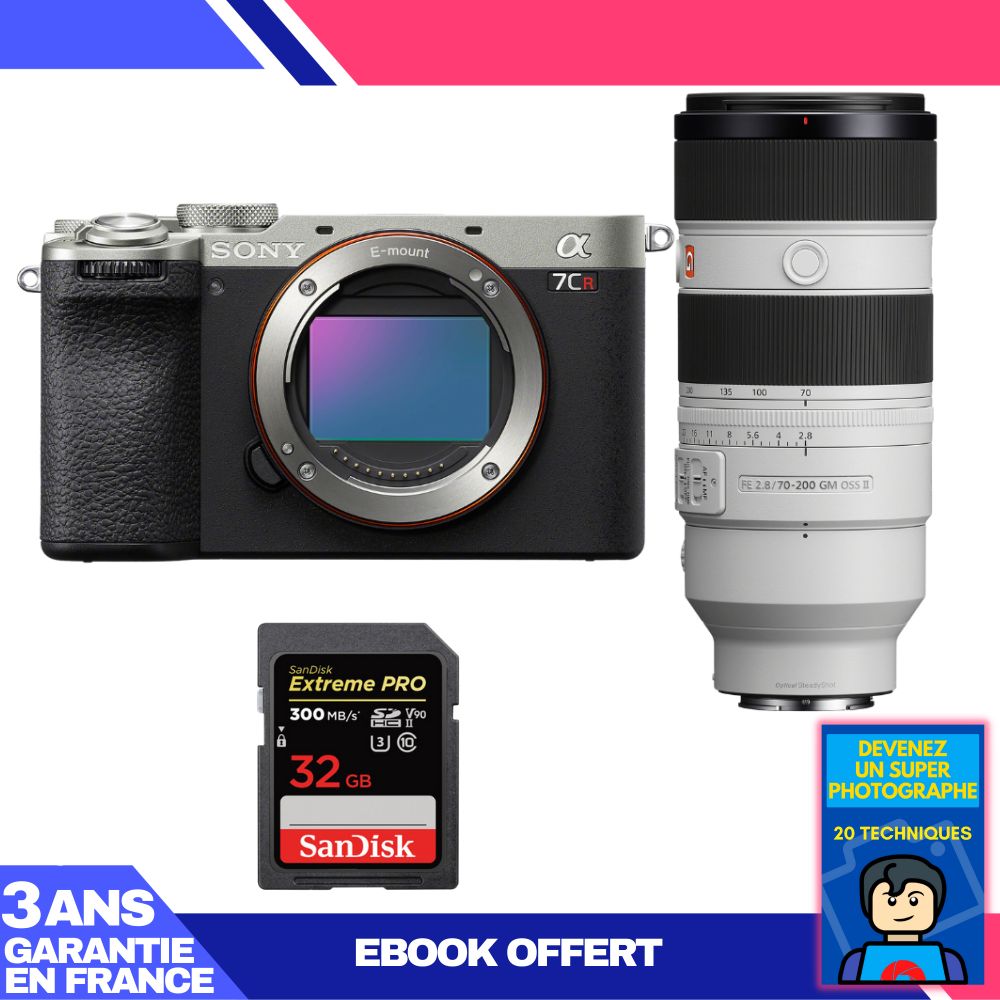Boitier Sony A7CR + FE 70 200mm f2.8 GM OSS II + 1 SanDisk Extreme PRO UHS II SDXC 300 MB/ + Ebook 'Devenez Un Super Photographe - vue 3