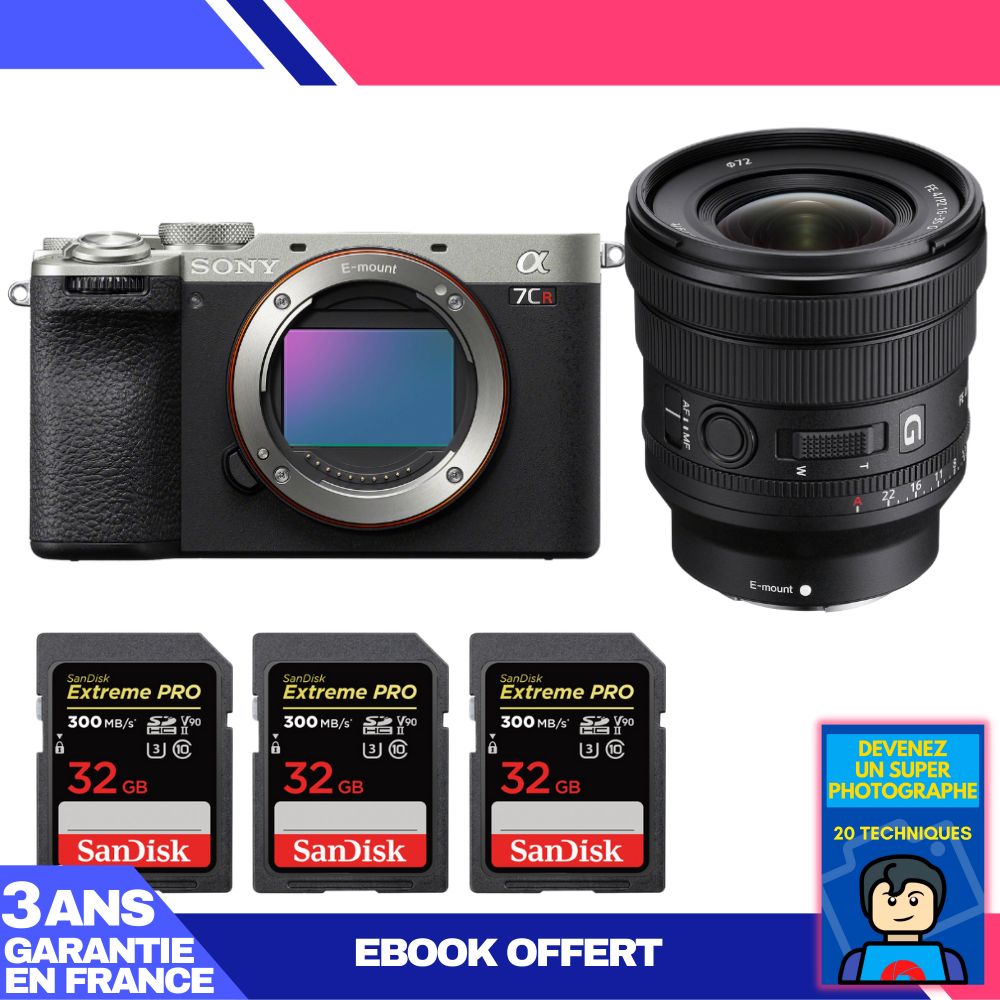 Boitier Sony A7CR + FE PZ 16 35mm f4 G + 3 SanDisk Extreme PRO UHS II SDXC 300 MB/ + Ebook 'Devenez Un Super Photographe - vue 3