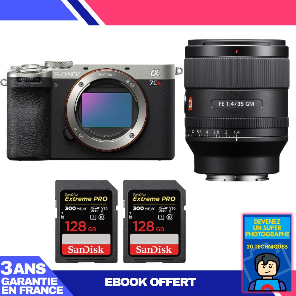 Boitier Sony A7CR + FE 35mm f1.4 GM + 2 SanDisk Extreme PRO UHS II SDXC 300 MB/ + Ebook 'Devenez Un Super Photographe - vue 2