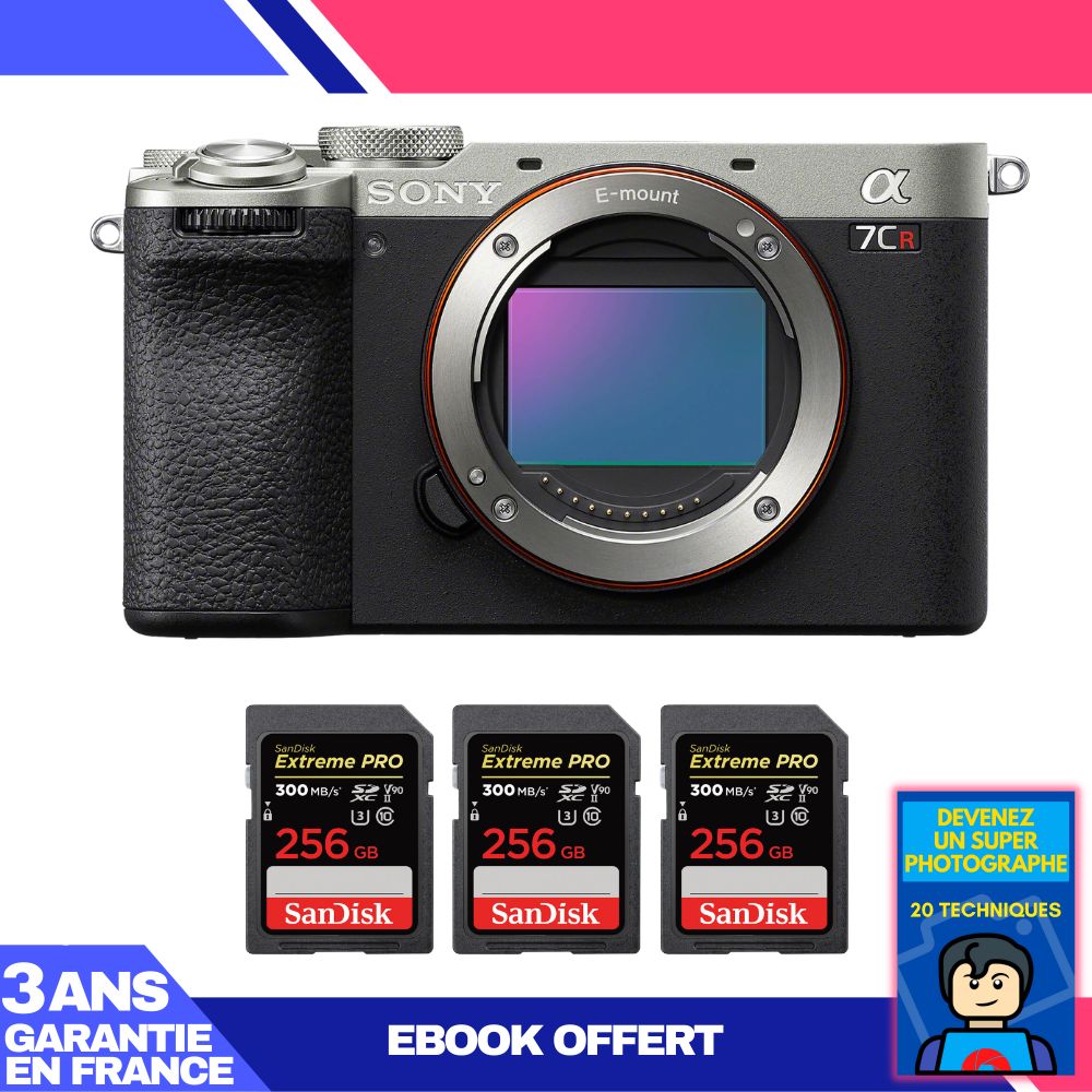 Boitier Sony A7CR + 3 SanDisk Extreme PRO UHS II SDXC 300 MB/ + Ebook 'Devenez Un Super Photographe