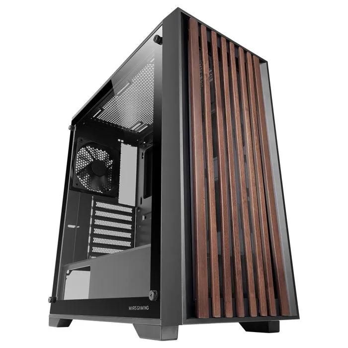 Boîtier PC ATX MARS GAMING MC Wood Panneau en Bois Verre Trempé Refroidissement Optimisé - vue 2