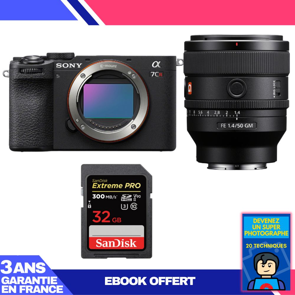 Boitier Sony A7CR + FE 50mm f1.4 GM + 1 SanDisk Extreme PRO UHS II SDXC 300 MB/ + Ebook 'Devenez Un Super Photographe - vue 3