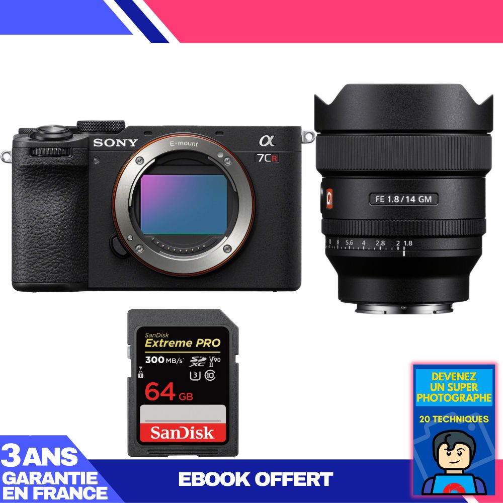 Boitier Sony A7CR + FE 14mm f1.8 GM + 1 SanDisk Extreme PRO UHS II SDXC 300 MB/ + Ebook 'Devenez Un Super Photographe - vue 3