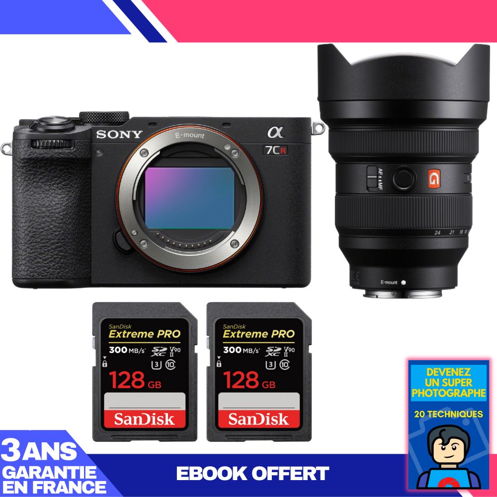 Boitier Sony A7CR + FE 12 24mm f2.8 GM + 2 SanDisk Extreme PRO UHS II SDXC 300 MB/ + Ebook 'Devenez Un Super Photographe