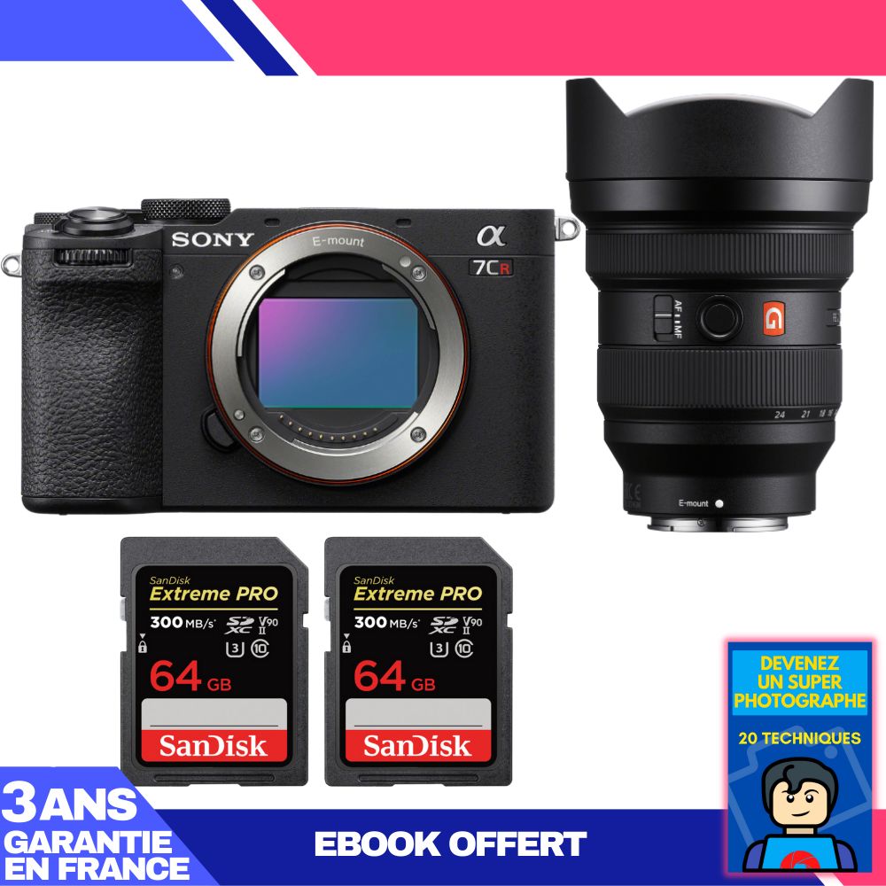 Boitier Sony A7CR + FE 12 24mm f2.8 GM + 2 SanDisk Extreme PRO UHS II SDXC 300 MB/ + Ebook 'Devenez Un Super Photographe - vue 3