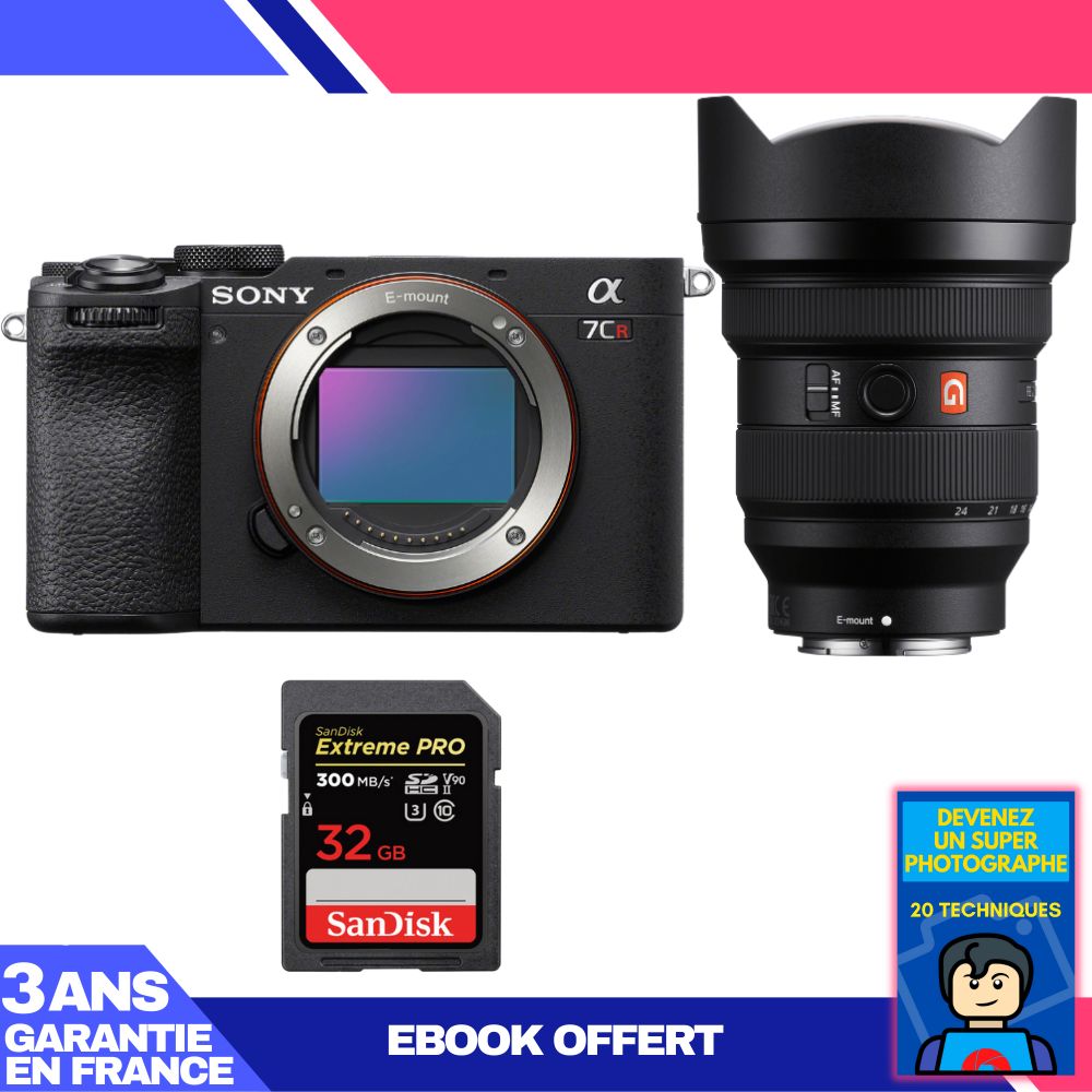 Boitier Sony A7CR + FE 12 24mm f2.8 GM + 1 SanDisk Extreme PRO UHS II SDXC 300 MB/ + Ebook 'Devenez Un Super Photographe