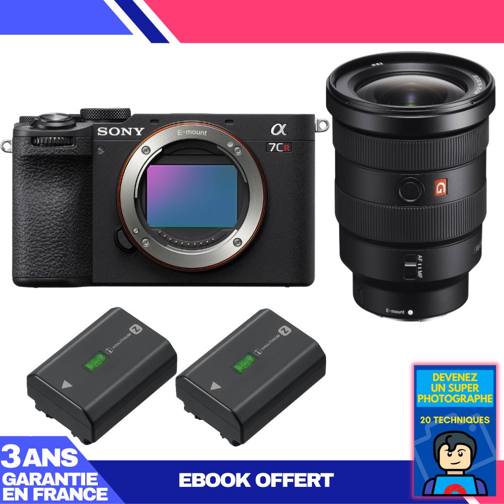 Boitier Sony A7CR + FE 16 35mm f2.8 GM + 2 Sony NP FZ100 + Ebook 'Devenez Un Super Photographe