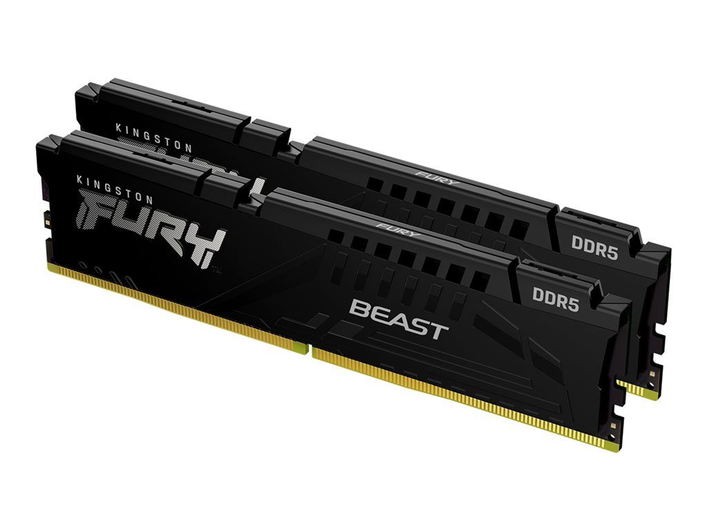 Kingston FURY Beast - DDR5 - kit - 32 Go: 2 x 16 Go - DIMM 288 broches - 6000 MT/s / PC5-48000 - CL30 - 1.4 V - mémoire sans tampon - on-die ECC - noir