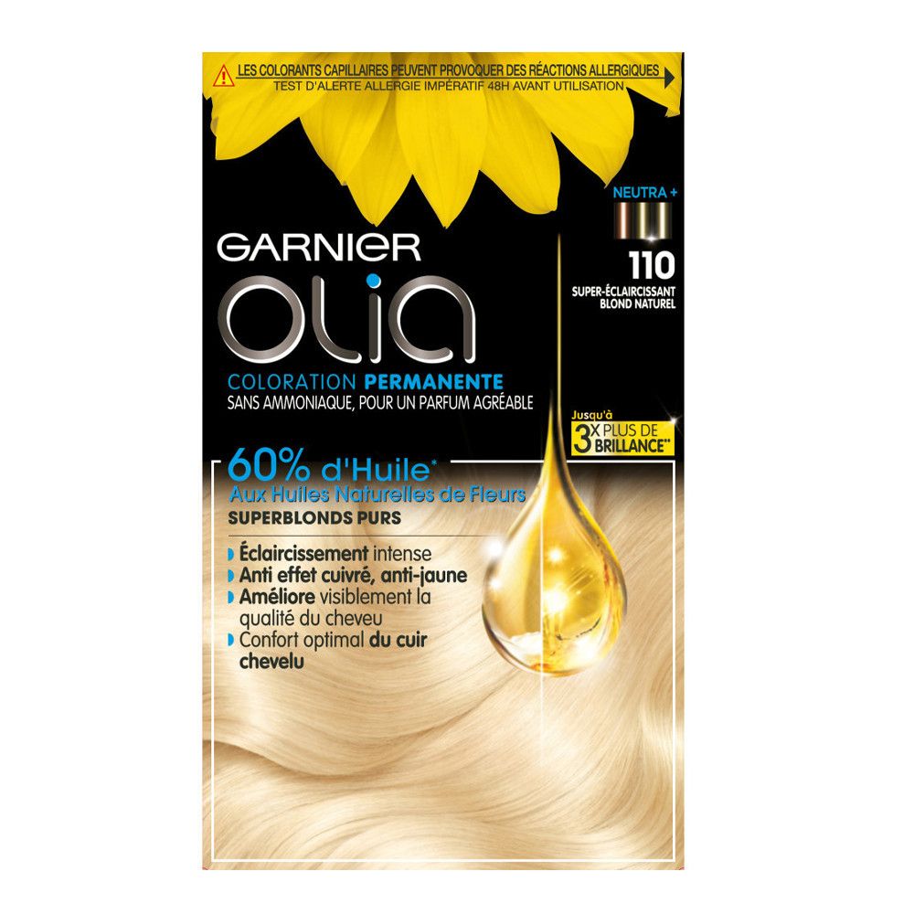 Coloration Permanente 110 Blond Naturel Super Eclaircissant Olia Garnier La Boîte - vue 2