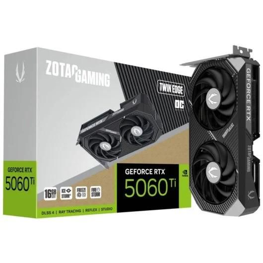 ZOTAC GAMING GeForce RTX 5060 Ti Twin Edge OC Edition carte graphique GeForce RTX 5060 Ti GDDR7 PCIe 5.0 x8 3 x DisplayPort HDMI