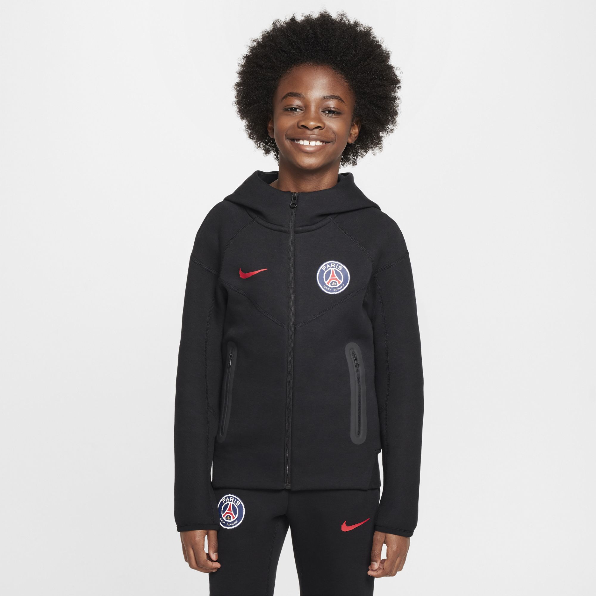 Sweat à capuche et zip Nike Football Paris Saint Germain Tech Fleece pour ado garçon