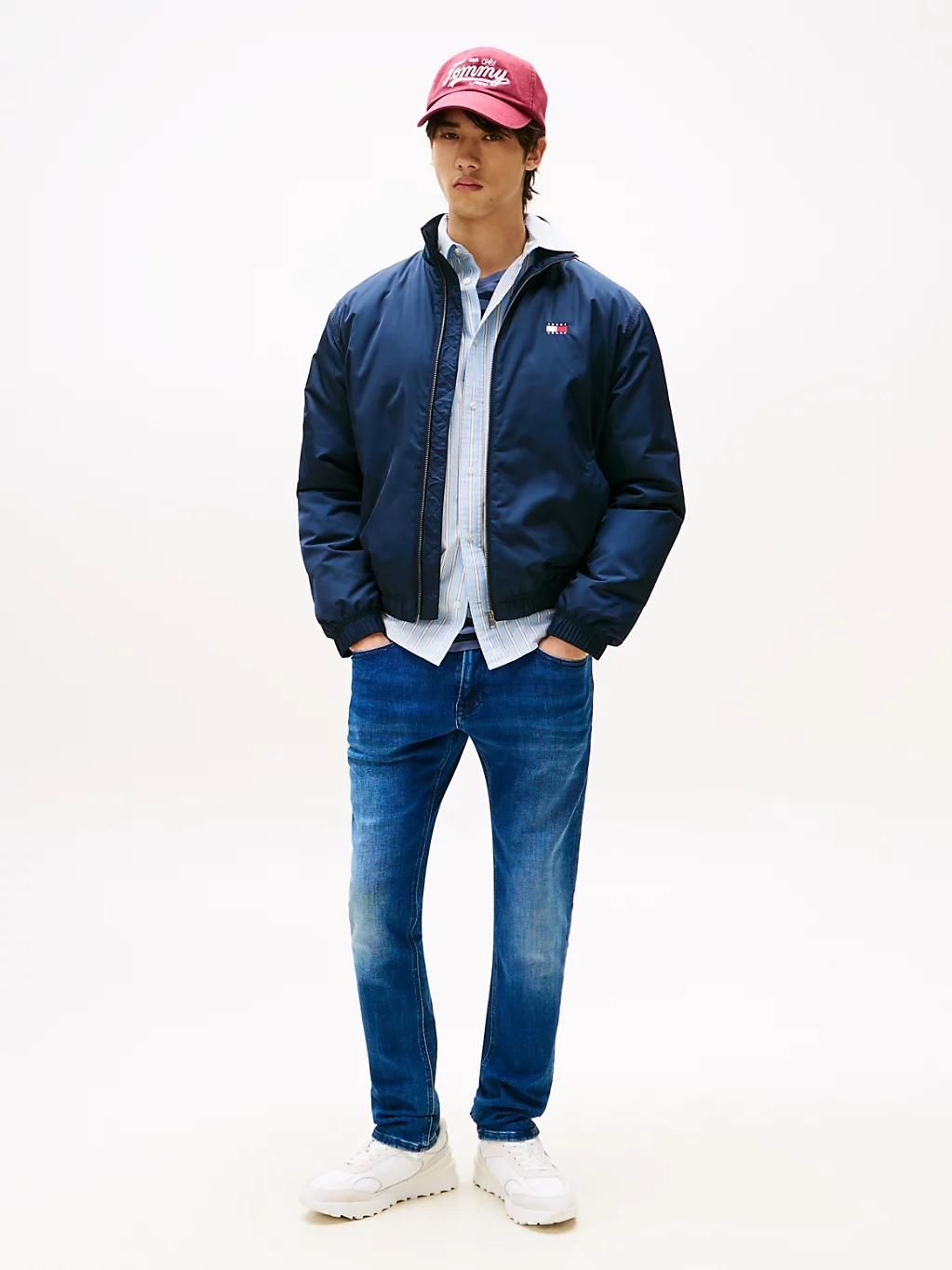 Jean slim Scanton coton mélangé délavé