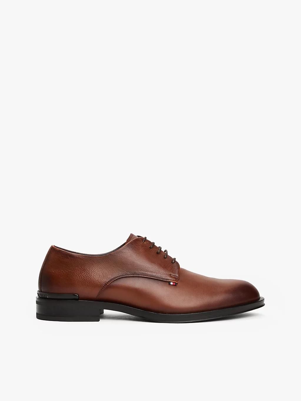 Derbies En Cuir Multitextures Core Hilfiger Leather ShoeWinter Cognac