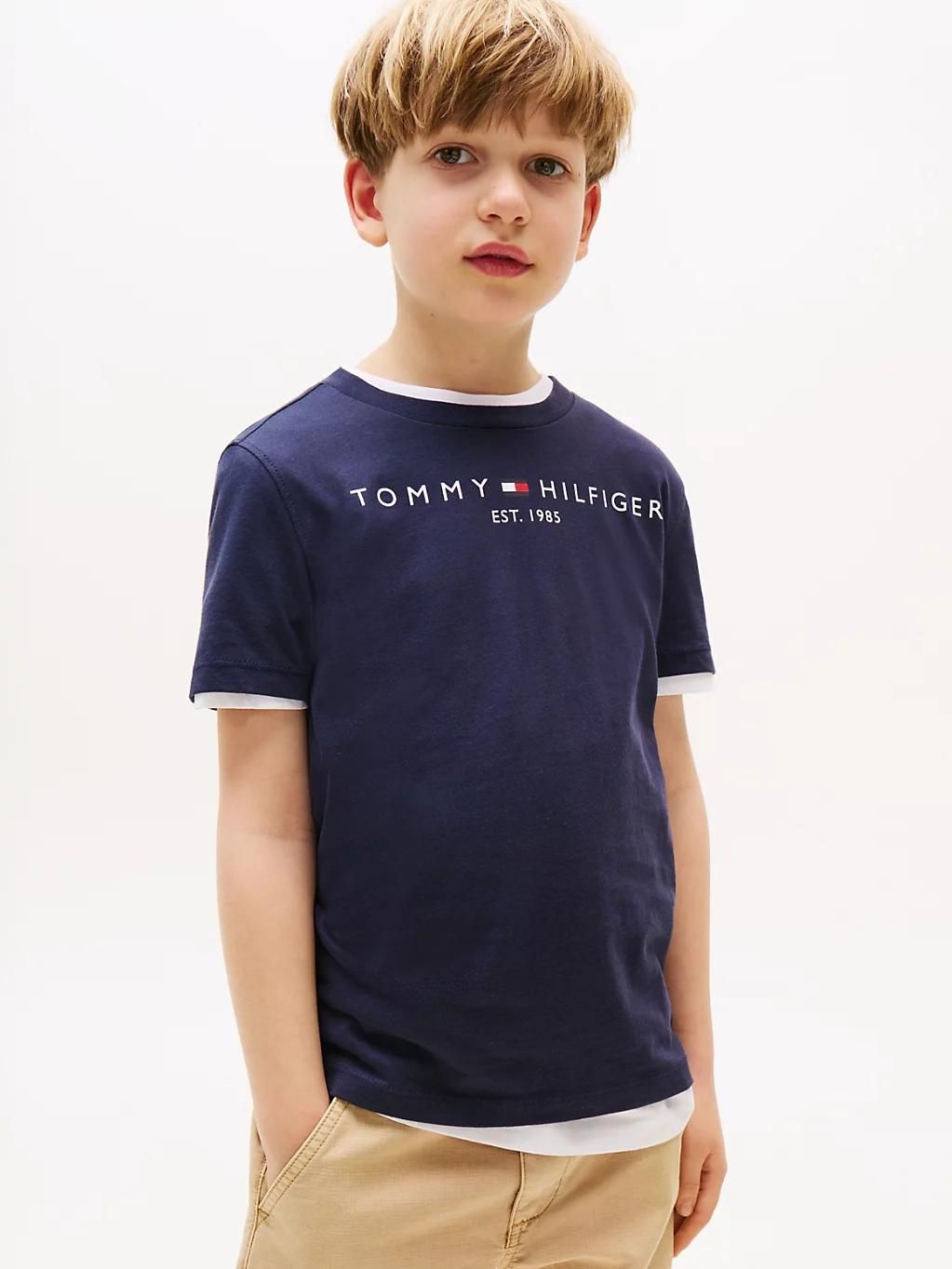 t-shirt essential en coton à logo essential tee s/s/twilight navy - 164 cm - 164 cm