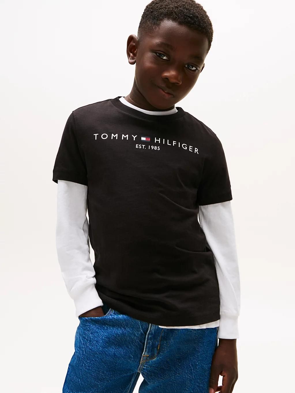 t-shirt essential en coton à logo essential tee s/s/black - 128 cm - 128 cm