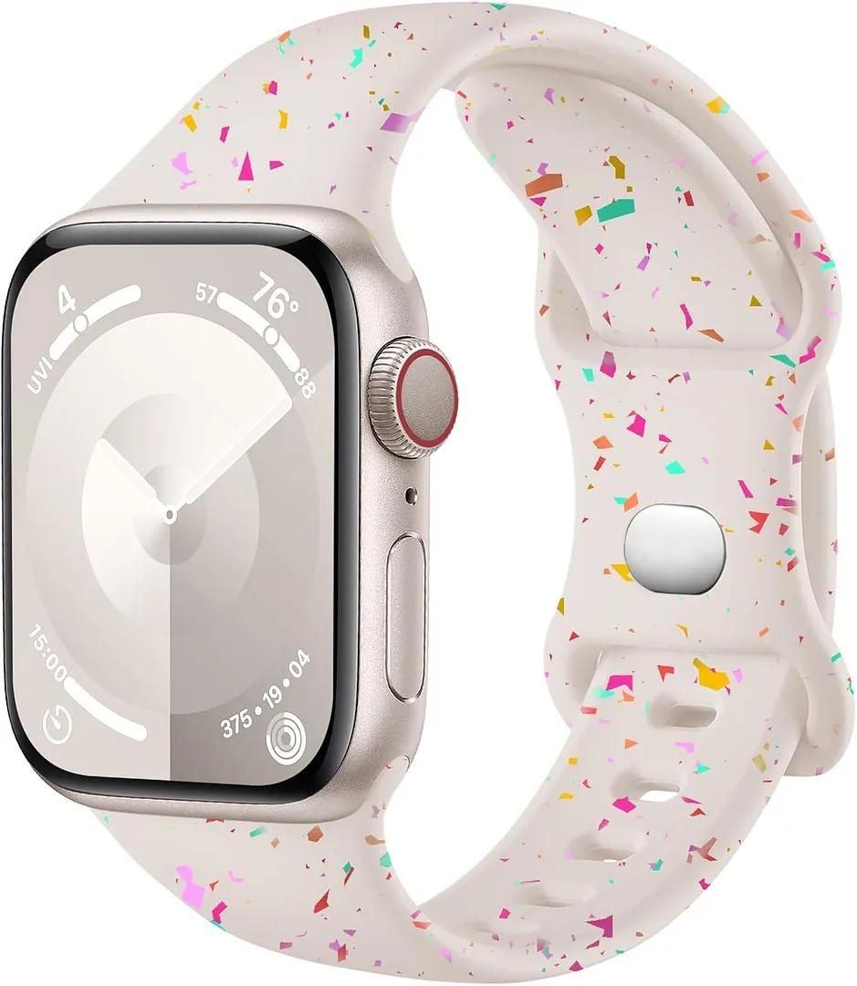 Bracelet Pour Apple Watch Series 10 9 8 Se 7 6 5 4 3 2 1 Ultra 12 42mm 44mm 45mm 46mm 49mm Silicone Style Graffiti E.F.Connection