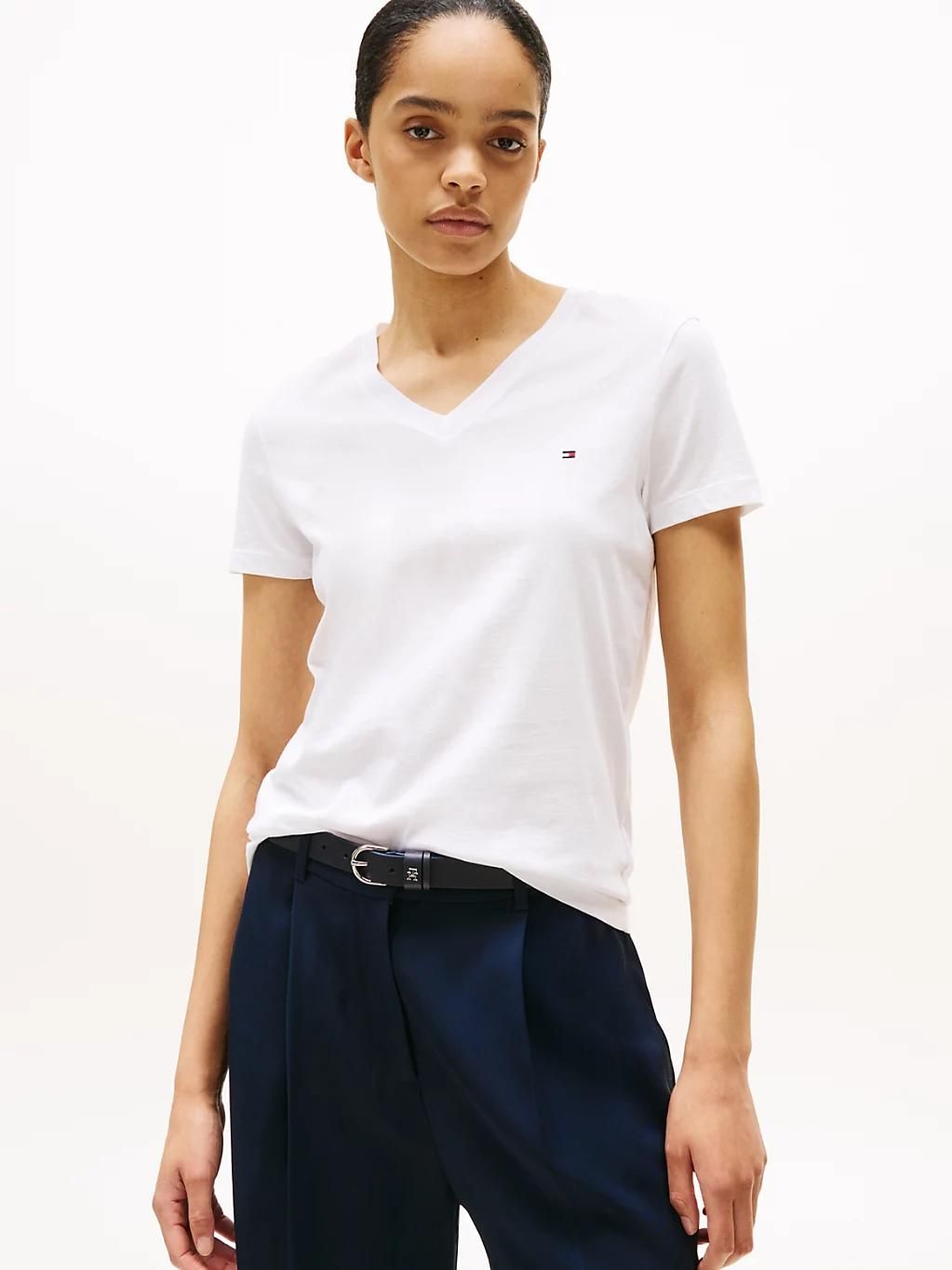 t-shirt heritage col en v heritage v-neck tee/classic white - S