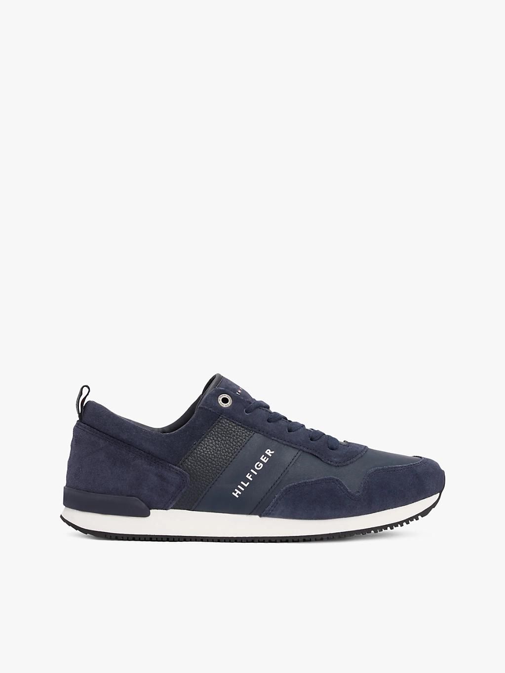 Tommy Hilfiger Baskets De Running Homme Iconic Leather Suede Mix Runner Chaussures De Sport - vue 5