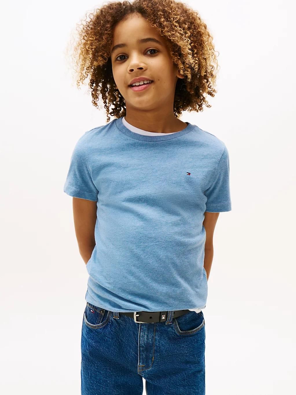 t-shirt en coton essential boys basic cn knit s/s/dark allure heather - 176 cm - 176 cm
