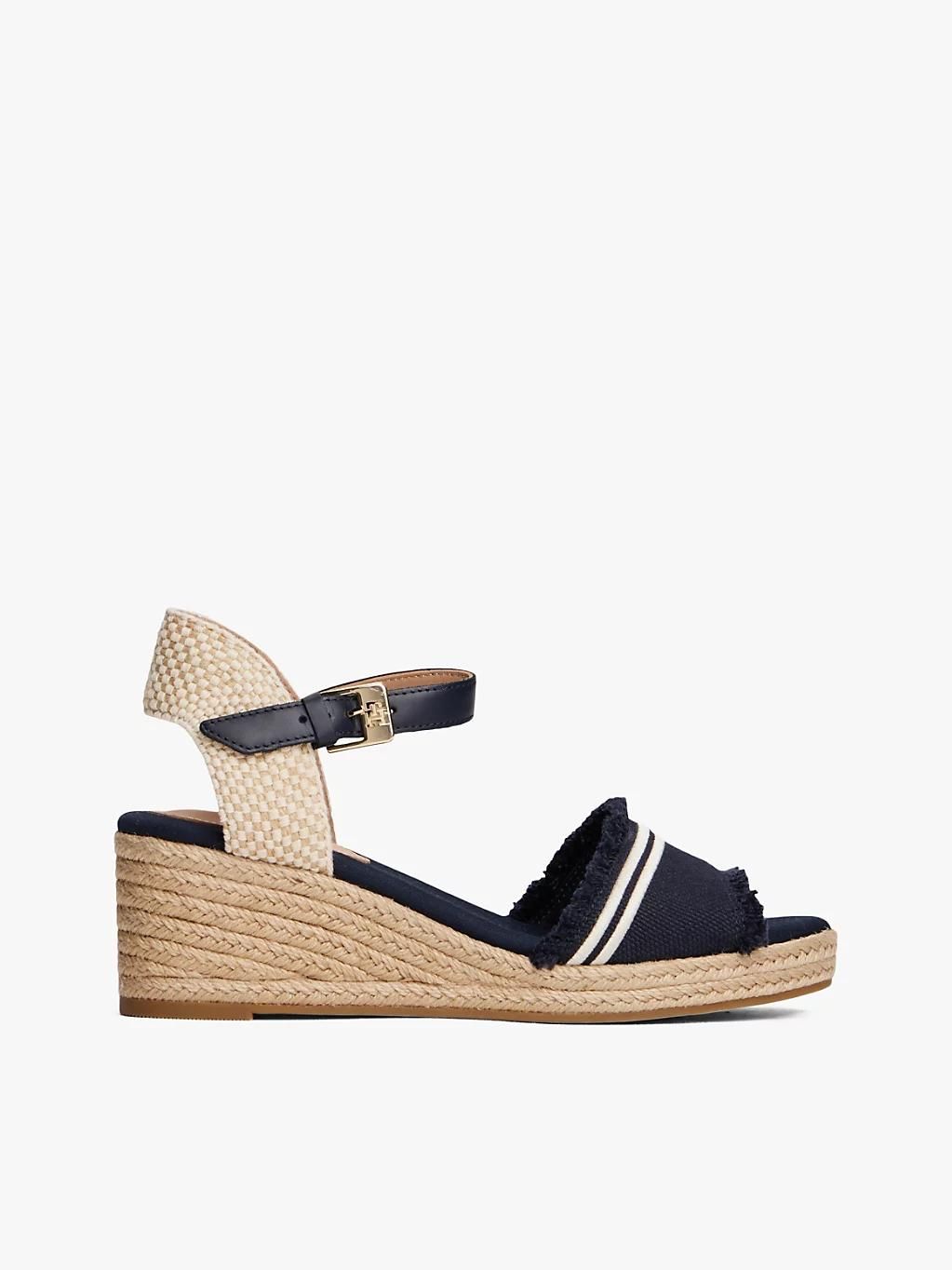 Sandales Compensées En Toile À Frange Fringe Canvas Medium WedgeSpace