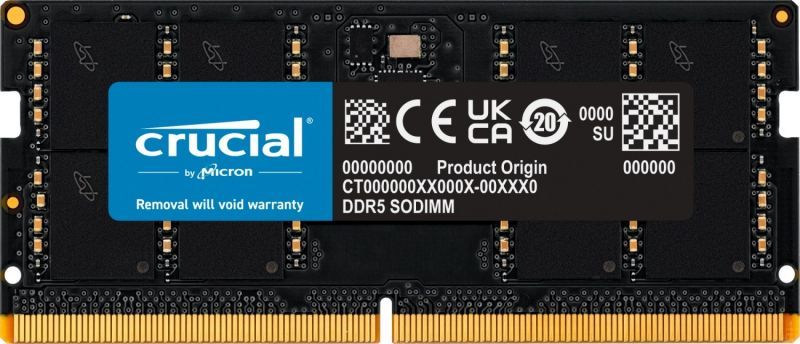 Crucial 1x32 Go Crucial DDR5 5600 CL 46 SO DIMM RAM Mémoire pour ordinateur portable 5600 MHz SO DIMM Mémoire vive