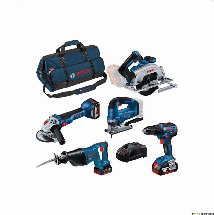 KIT 5 Outils BOSCH GSRGWSGKSGSAGST + 3 x batterie 18V 4.0Ah Li Ion 0615990N39 - vue 2